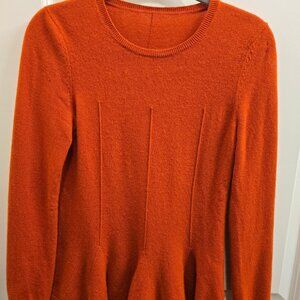 Antonio Melani Orange Cashmere Peplum Sweater